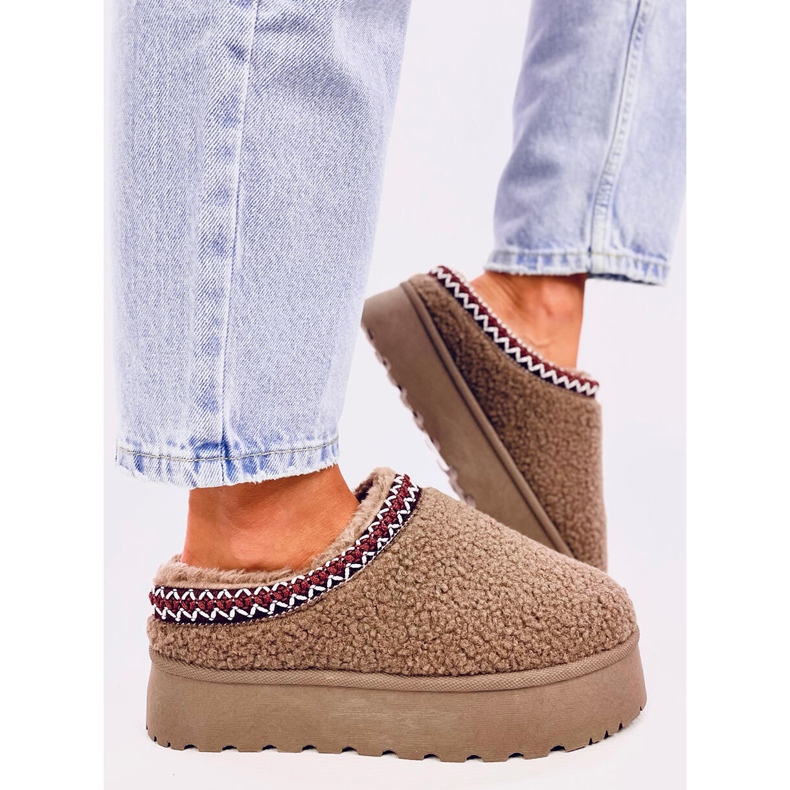 Ženske kratke čizme za snijeg s ovčjom kožom, kaki-smeđe smeđa 1