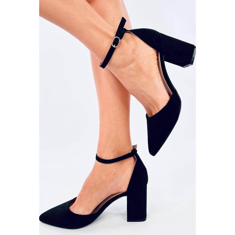 Crne cipele na visoku petu s kopčanjem oko gležnja crna 1