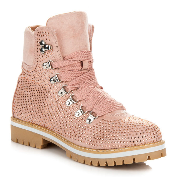 Vices Traperi sa širokim vezicama ružičasta 1