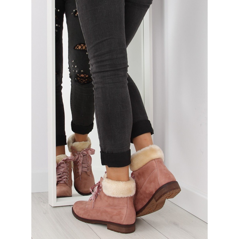 Ženske ružičaste čizme na vezanje NC87 roze ružičasta 1