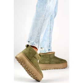 Čizme za snijeg s krznom 8917-5GR, zelene zelena 2