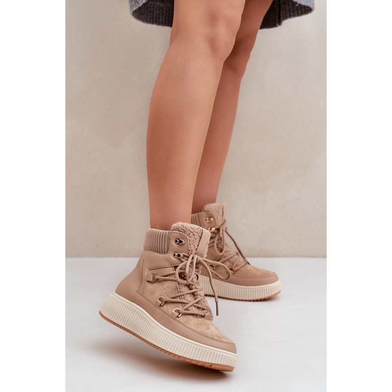 Ženske izolirane čizme za snijeg MD9944-7 bež smeđa 1