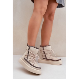 Ženske izolirane čizme za snijeg MD1094-7, svijetlo bež 1