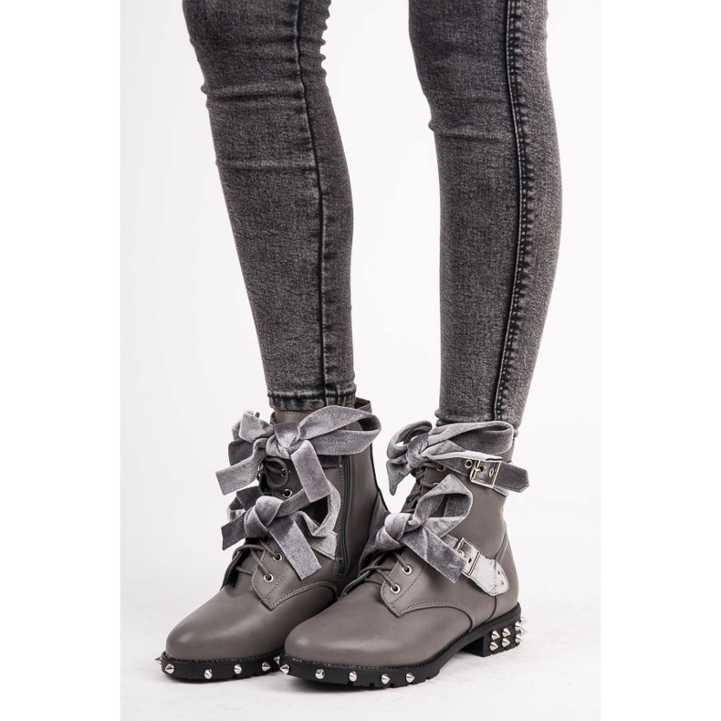 Vices Radničke čizme s kopčama siva 1