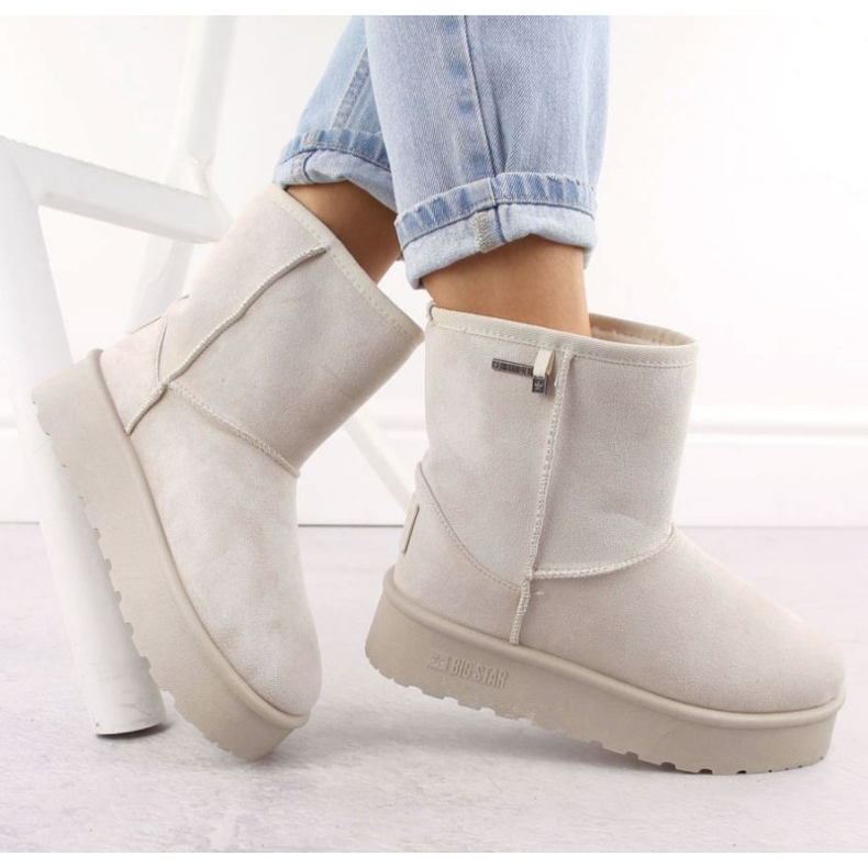 Big Star ženske čizme za snijeg OO274897 s TEX membranom bež 2