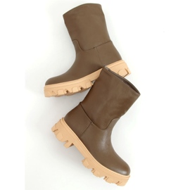 Ženske čizme s ravnim gornjištem Green zelena 1