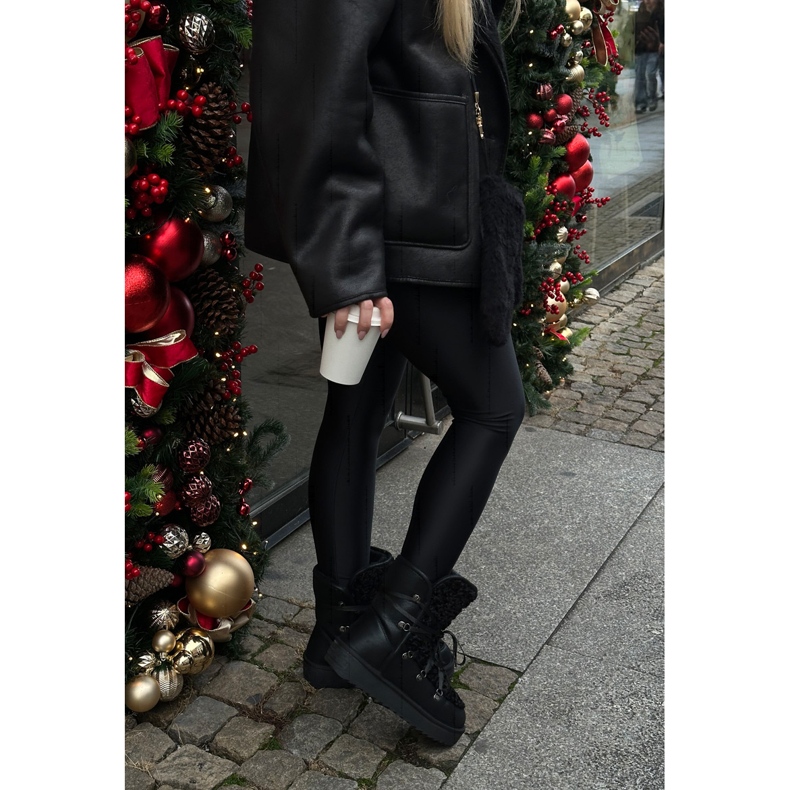 Vodootporne veganske čizme za snijeg s platformom D.Franklin DFSH370004 crne crno 2