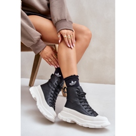 Kožne izolirane tenisice na masivnoj platformi Big Star OO274A599 crne crna 1