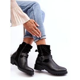 Erynn Ženske ravne čizme s kopčom, crne crna 3