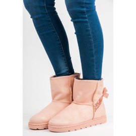 Vices Krznene čizme za snijeg sa šljokicama ružičasta 1