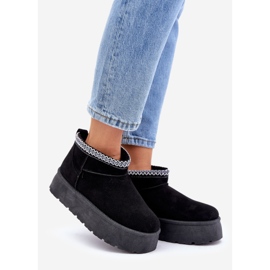 Crne čizme za snijeg s platformom i ukrasnim vezom crna 1