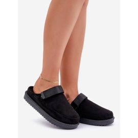 Ženske izolirane papuče na platformu, crne crno 1