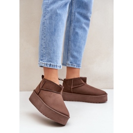 Smeđe niske čizme za snijeg s platformom smeđa 2