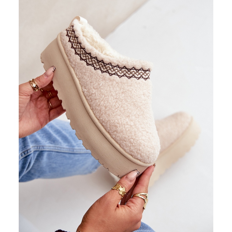 Svjetlo bež čizme za snijeg s platformom Leaniella od ovčje kože i krznom 2