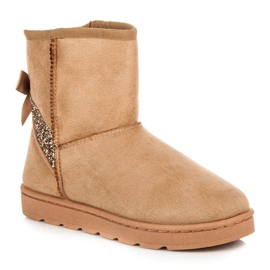 Vices Krznene čizme za snijeg sa šljokicama smeđa 1