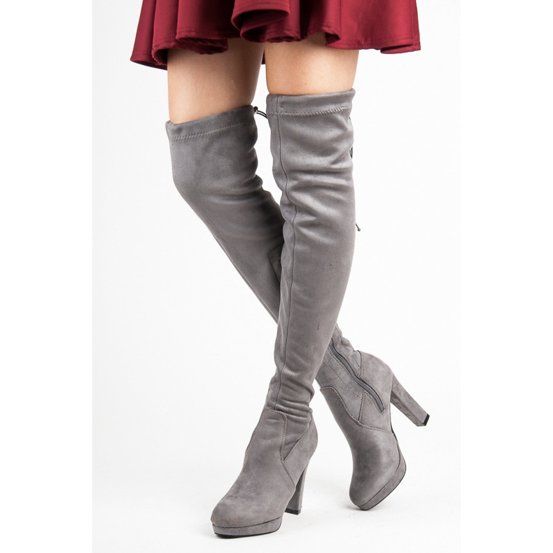 Vices Sive antilop čizme od bedra siva 1