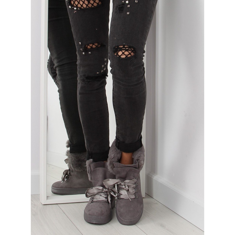 Sive čizme za snijeg trappers GF-179 sive siva 2