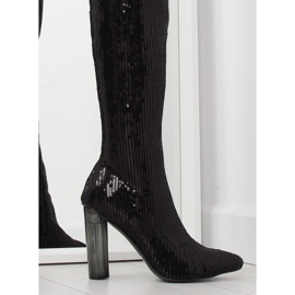 Crne čizme sa šljokicama AE55P crne crno 1