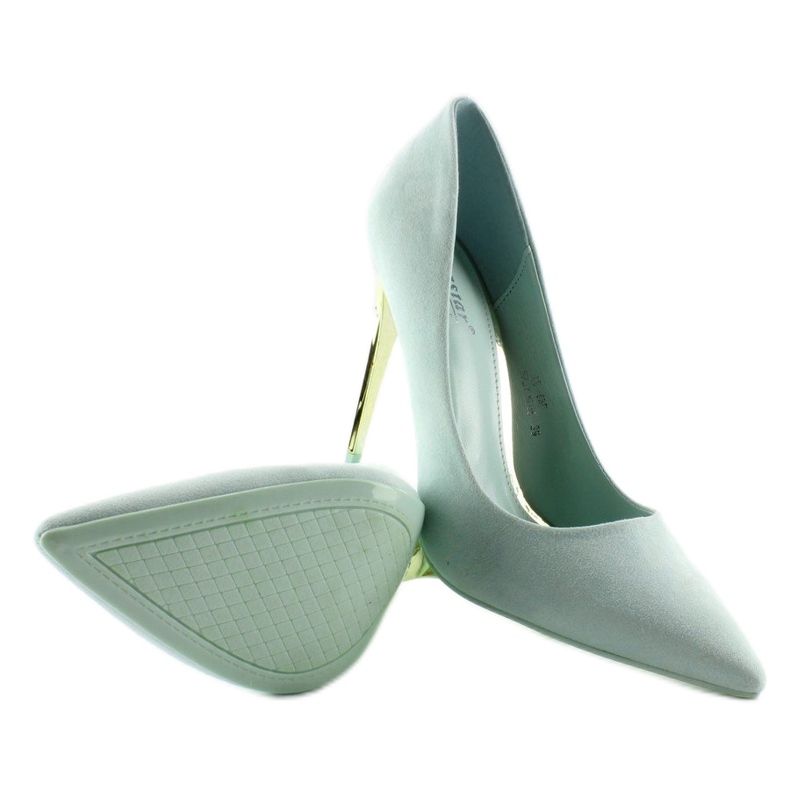 Suede zlatna peta LE-08 Baby Blue plava 2