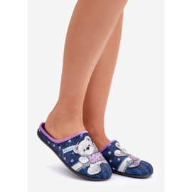 Ženske kućne cipele Papuče s medvjedićem Inblu GF000025 tamnoplave plava 1