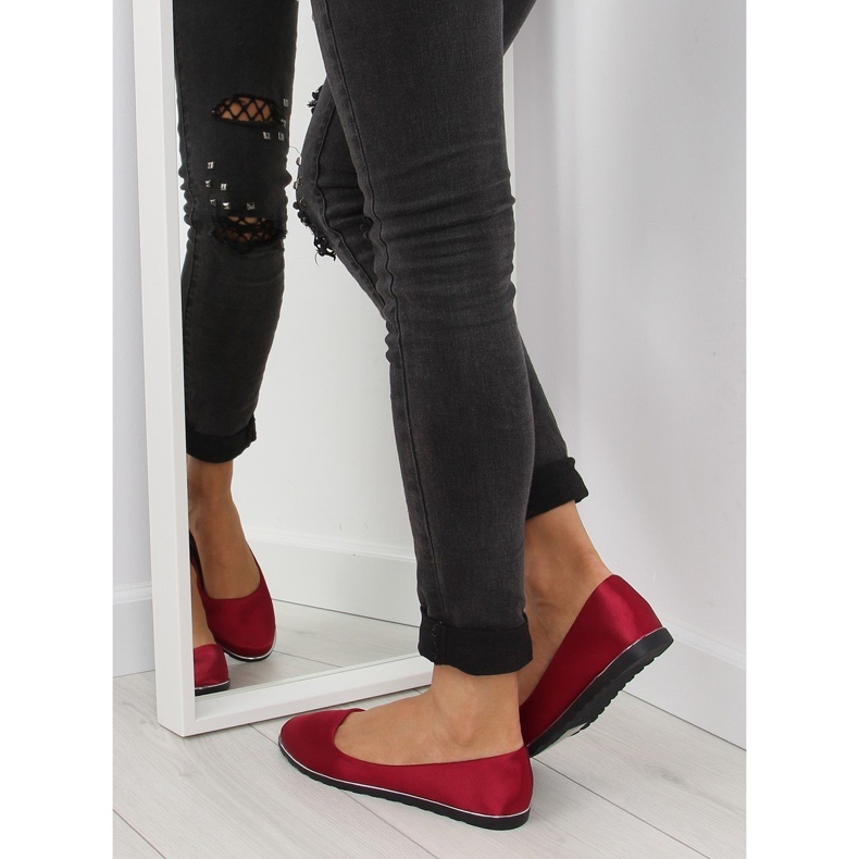 Satenske bordo balerinke A8621 crvene crvena 2