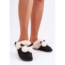 Ženske papuče s krznom, crne crna 2