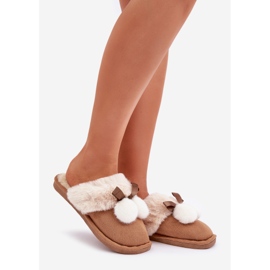 Ženske papuče s devinim krznom bež 1