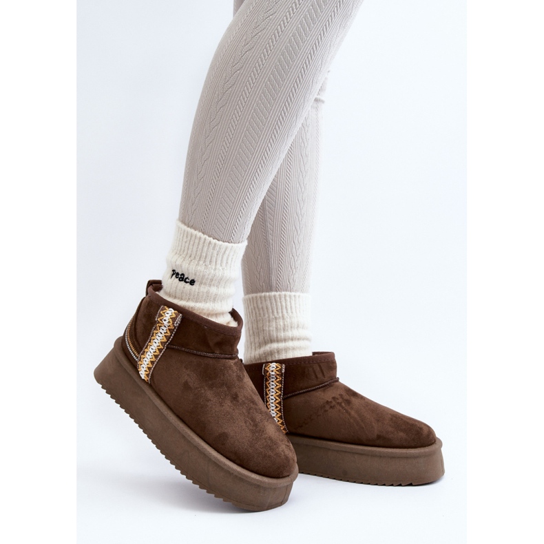 Ženske čizme za snijeg s platformom, antilop, tamno zelene boje zelena 1