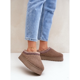 Ženske smeđe čizme za snijeg s platformom smeđa 1