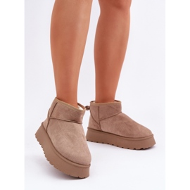 Ženske čizme za snijeg s platformom, bež antilop 1