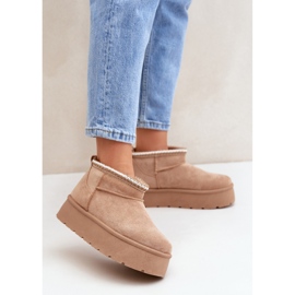 Ženske čizme za snijeg s platformom, bež antilop 1