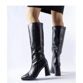 Crne izolirane čizme na visoku petu Ferruccio - Solea crna 1