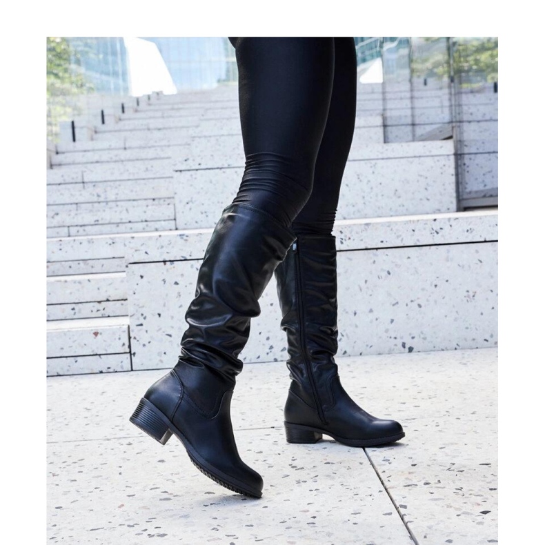 Crne izgužvane Angelico čizme - Solea crna 1