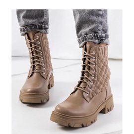 Smeđe gležnjače s gornjim dijelom na čarapu Lujan - Solea smeđa 1