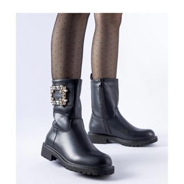 Crne gležnjače ukrašene Wagner - Solea cirkonima crna 1