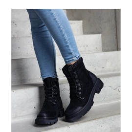 Crne gležnjače sa sjajnim Prairie umetcima - Solea crna 2