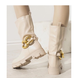 Bež izolirane čizme s lancem Harrison - Solea 1