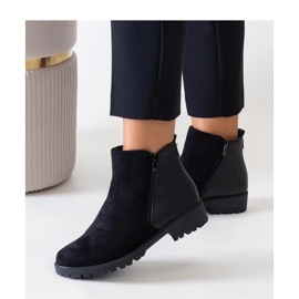 Crne gležnjače s platformom od eko brušene kože Kirla - Solea crna 1