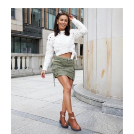 Smeđe gležnjače ukrašene Bonsaint lancem - Solea smeđa 1