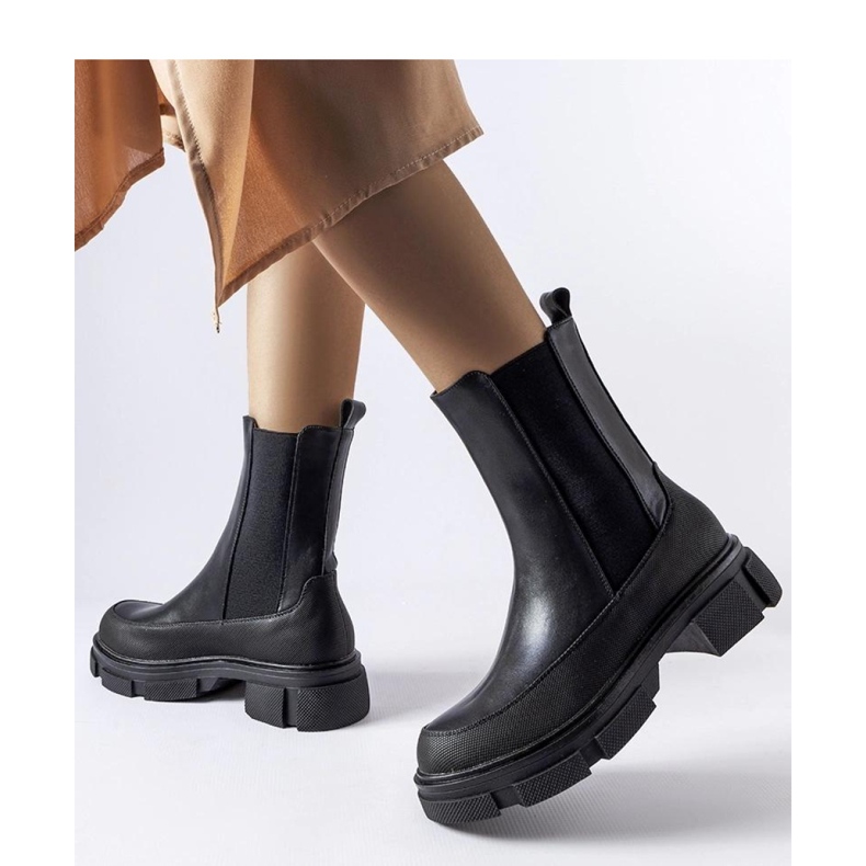 Crne gležnjače s elastičnim gornjištem Faisal - Solea crna 2