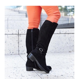 Crne izolirane čizme od eko brušene kože Aldisio - Solea crna 1