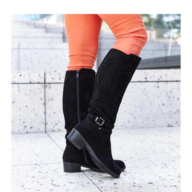 Crne izolirane čizme od eko brušene kože Aldisio - Solea crna 1