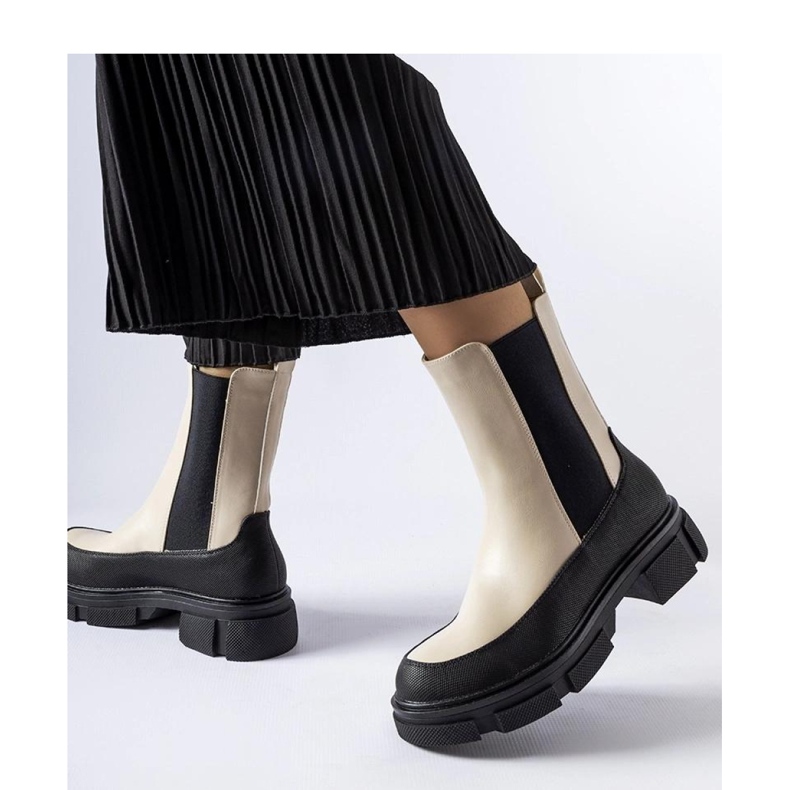 Bež i crne gležnjače Faisal - Solea 1