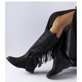 Crne Giorgia - Solea prekrivene čizme na klin crna 1