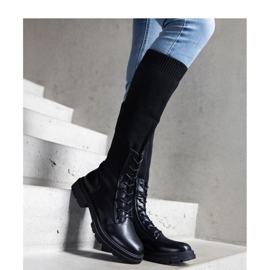 Crne čizme natikače s gornjim dijelom od elastičnog materijala Luana - Solea crno 2