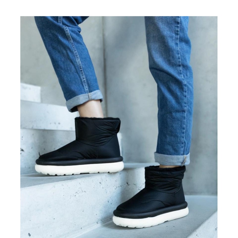 Crne tople čizme za snijeg na platformi Cores - Solea crna 1