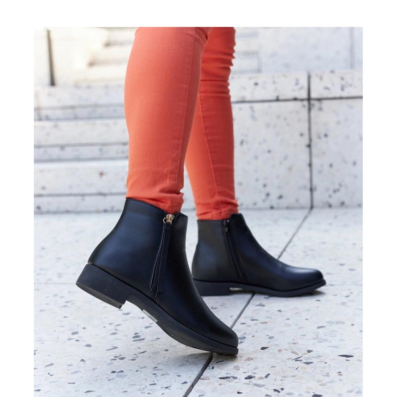 Crne izolirane ravne čizme Paien - Solea crno 2