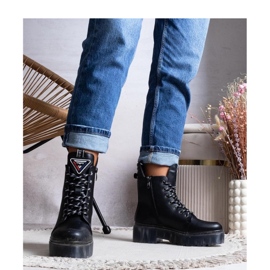 Crne čizme, prirodna koža crna 2