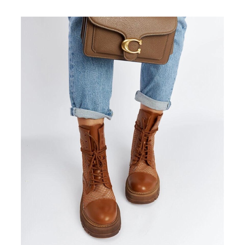 Smeđe prozirne čizme smeđa 1