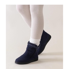 Mornarsko plave čizme za snijeg ukrašene krznom plava 1